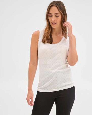 Pointelle Knit Thermal Vest