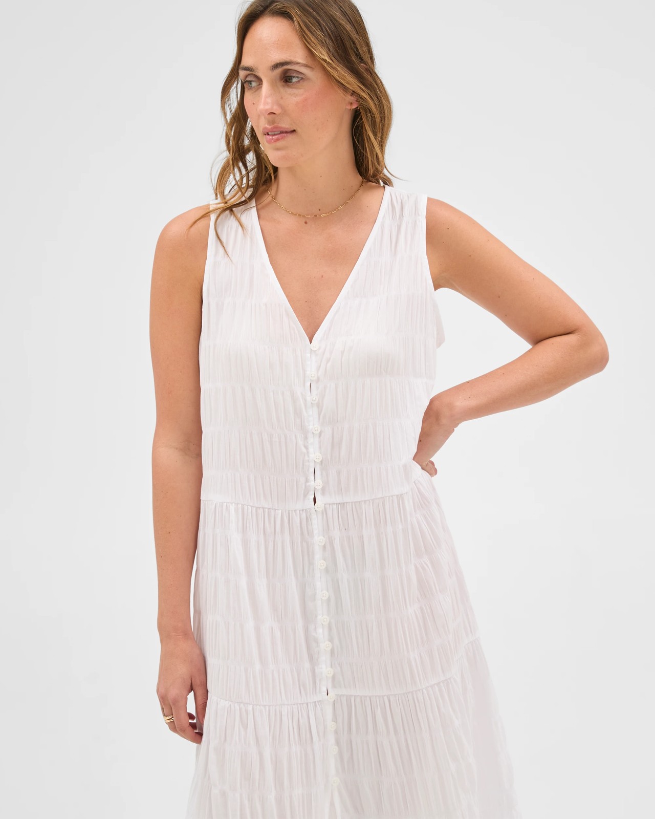 Resort Button Through Maxi Dress - White 4 of 6