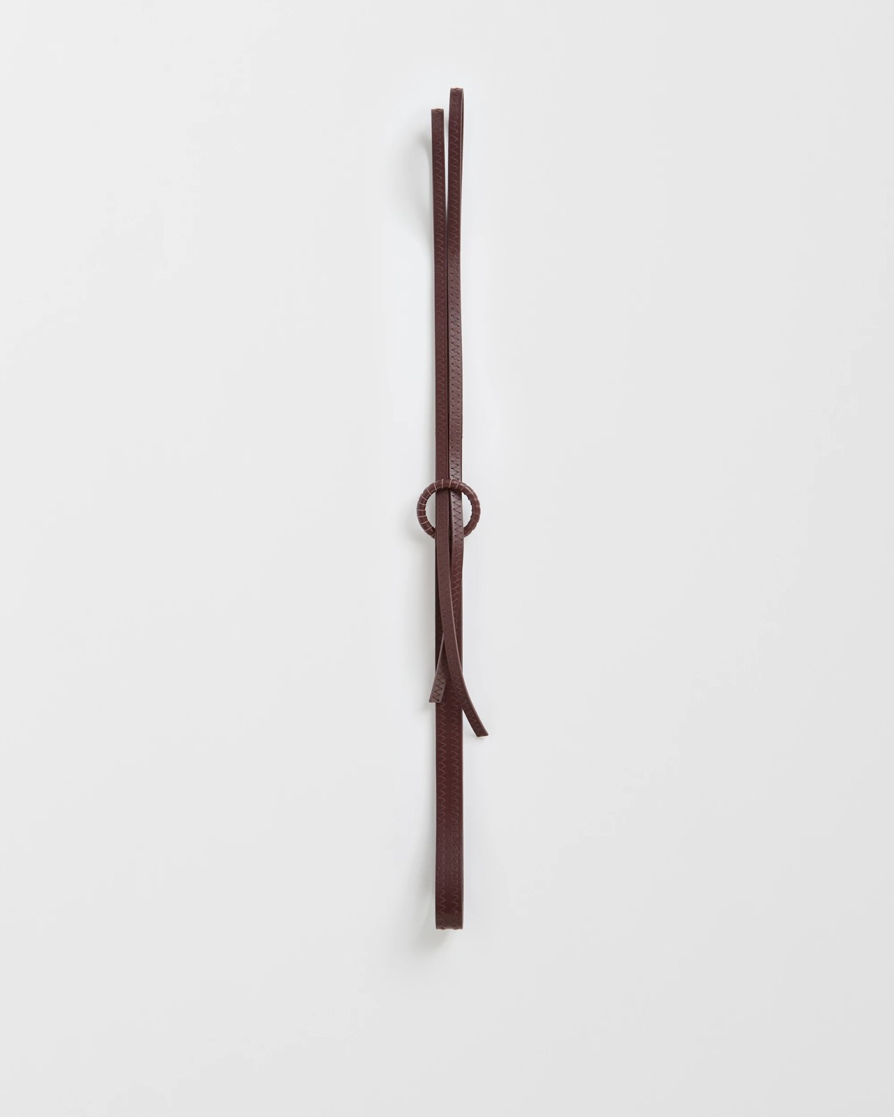 Genuine Leather Tie Belt - Chocolate 2 of 3