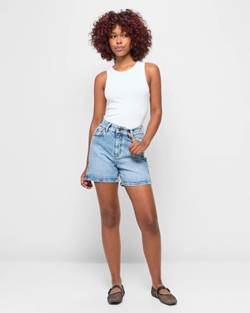 Petites A-Line Denim Shorts
