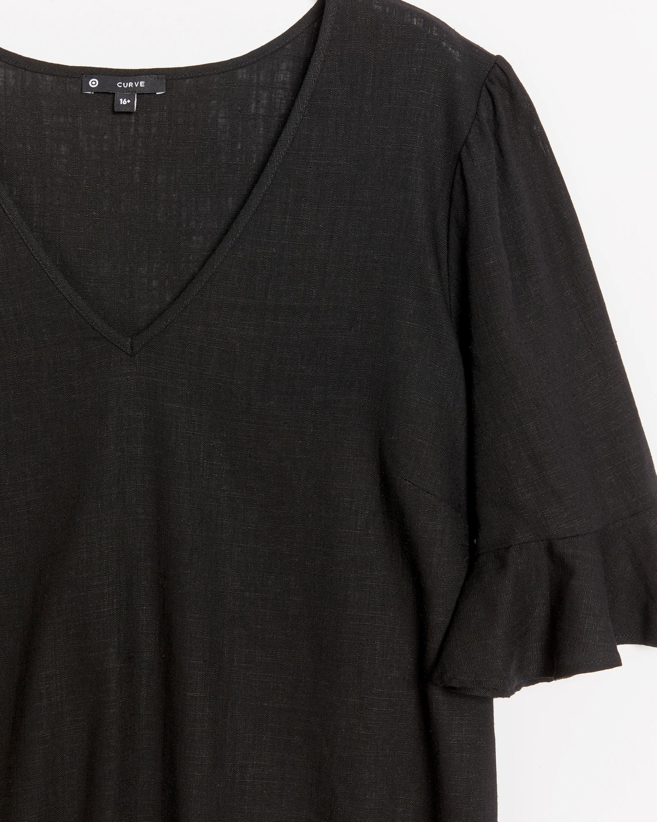 plus-size-linen-blend-flutter-sleeve-t-shirt-black-target-australia