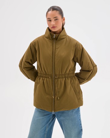 Lily Loves Australian Cotton Blend Cinched Puffer Jacket