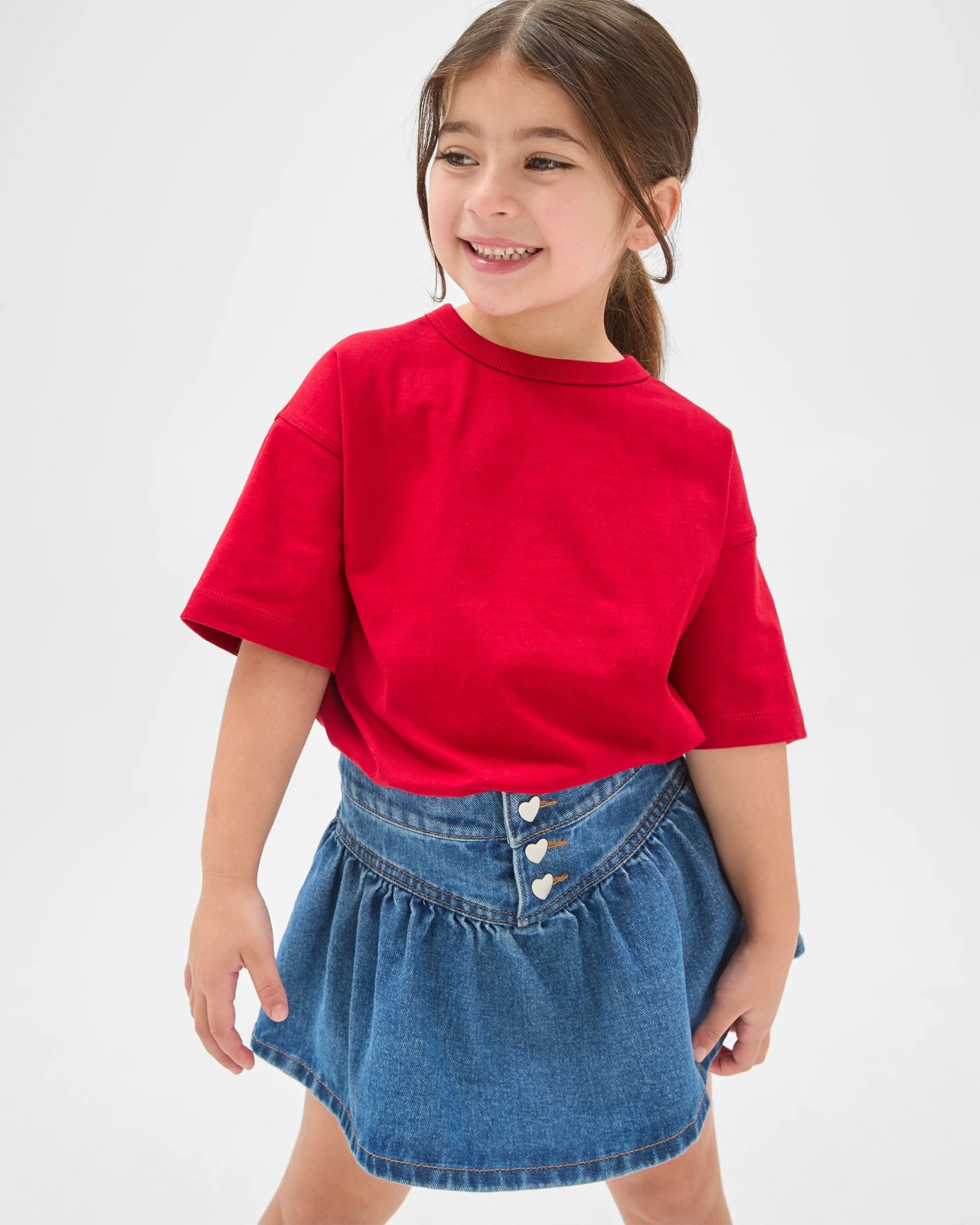 Organic Cotton Heavy Weight Oversized Plain T-Shirt - Red 3 of 5