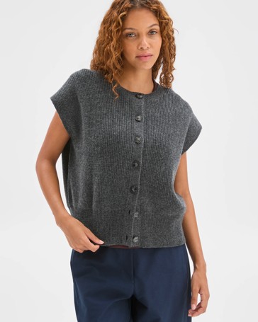 Australian Lambswool Button Through Vest