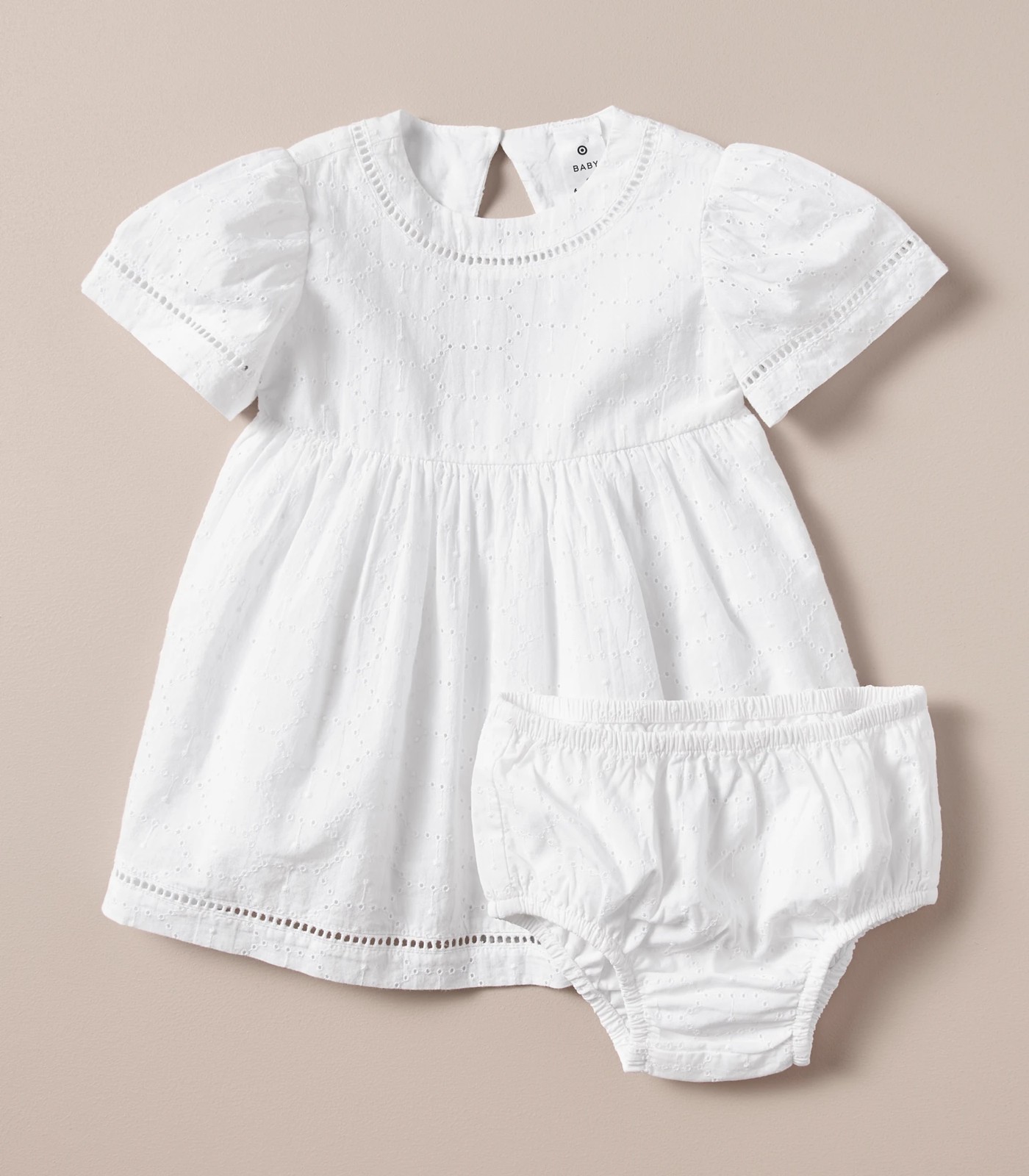 2 Piece Baby Broderie Dress and Bloomer Set 2 of 6