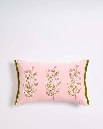 Ellie Embroidered Velvet Cushion