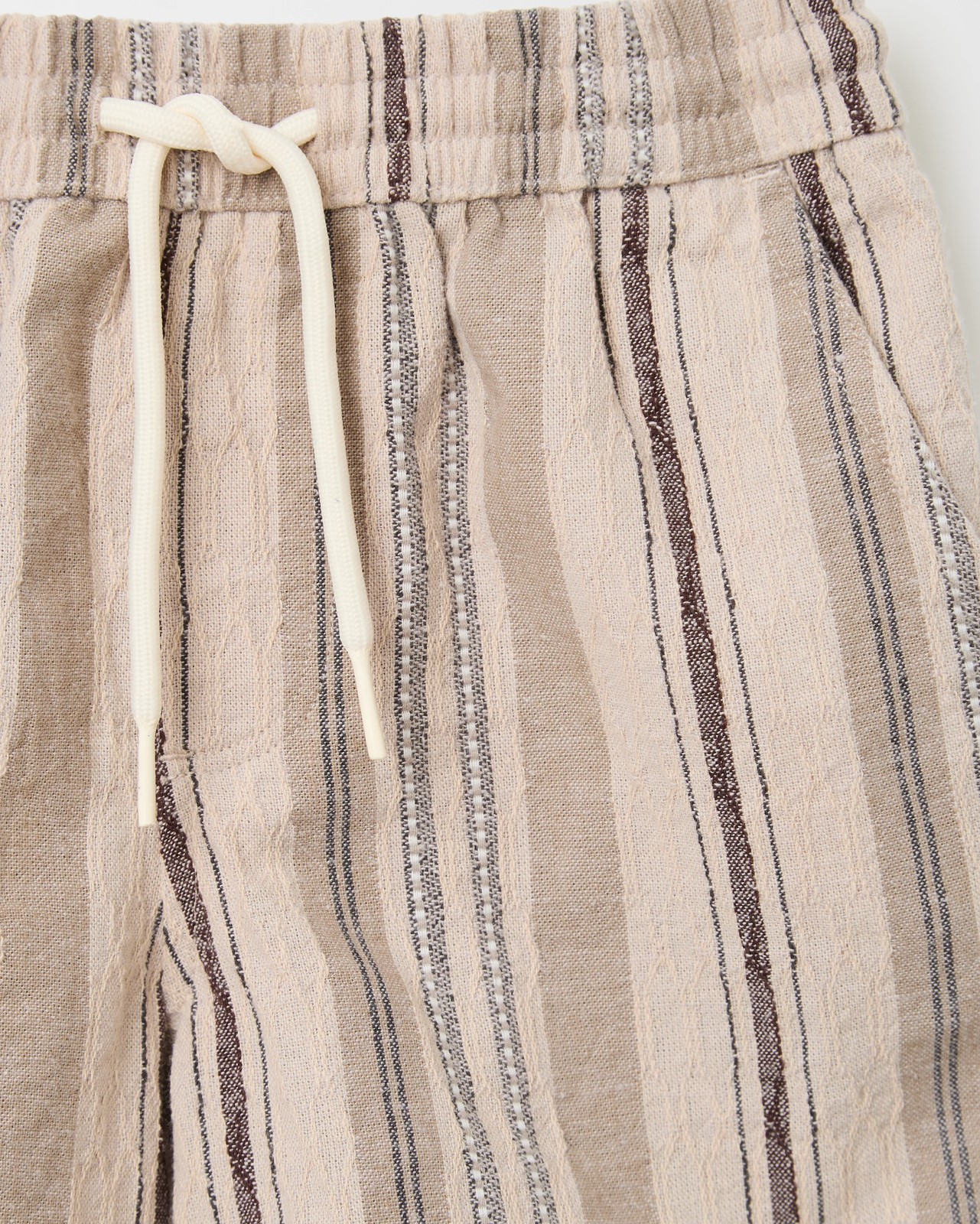 Cotton Rich Textured Volley Shorts - Brown 2 of 2