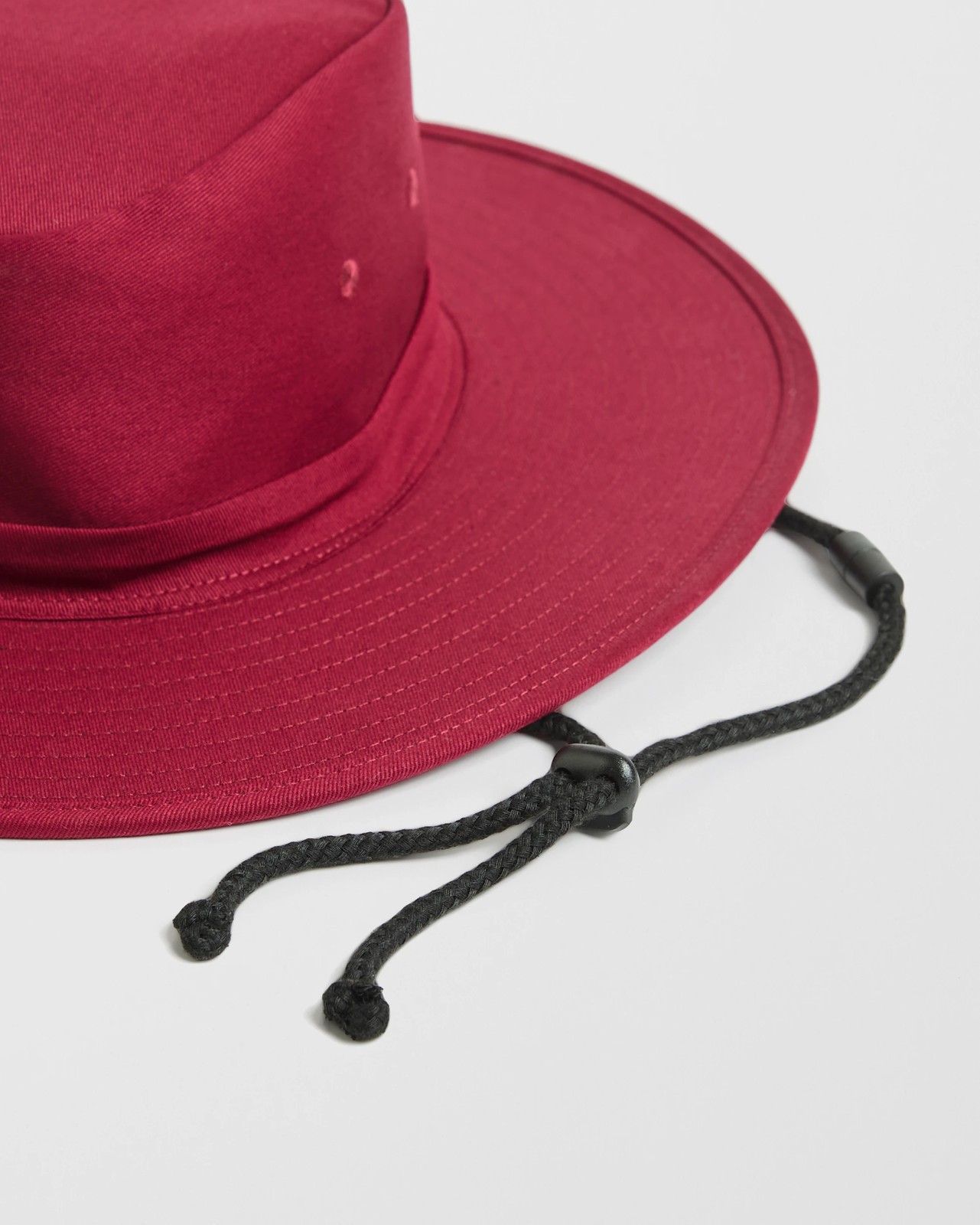 Cotton Back To School Wide Brim Hat - Burgundy 2 of 2