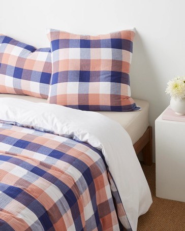 Devi Muslin Check European Pillowcase