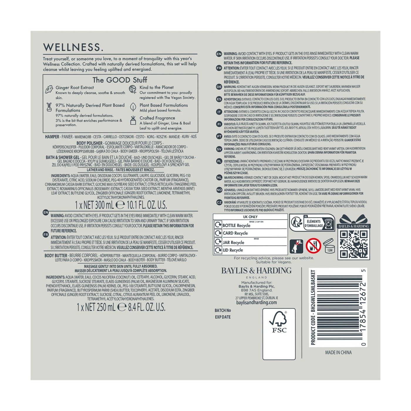 Baylis & Harding 3 Pack Wellness Restore & Unwind Hamper Gift Set 2 of 4