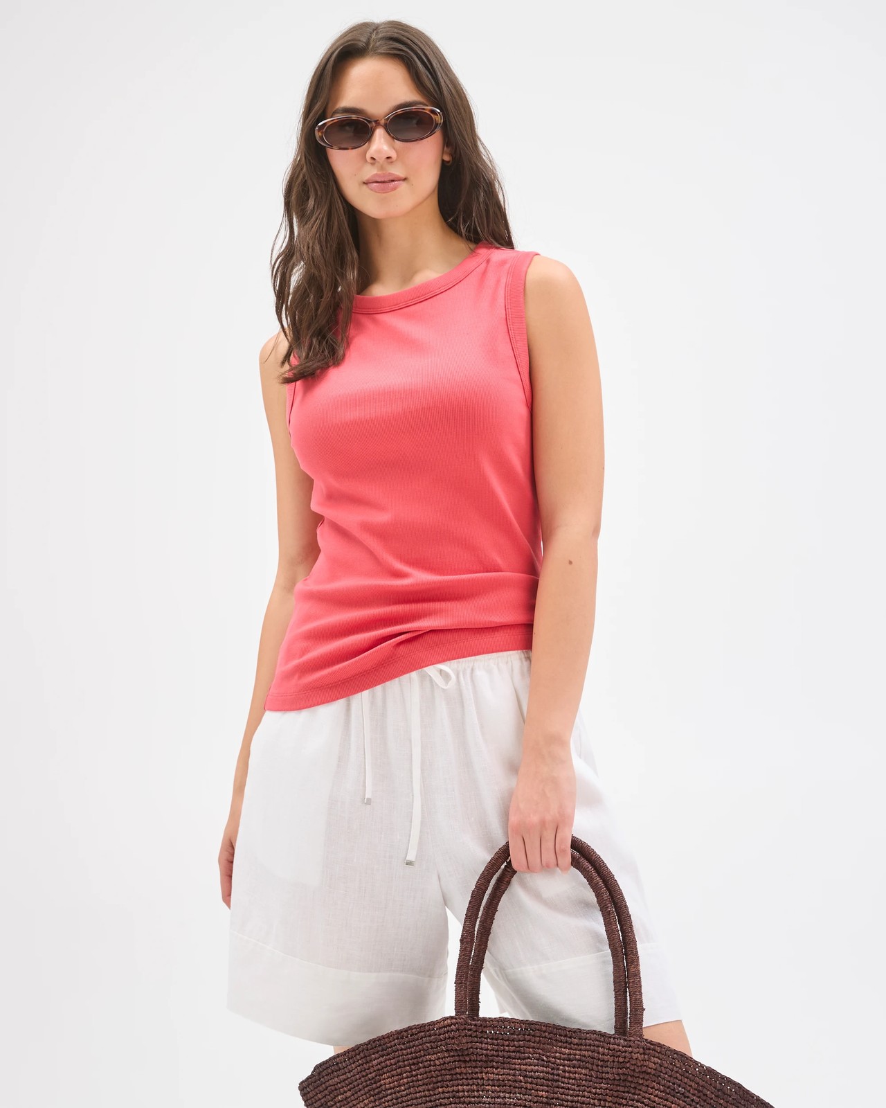 Australian Cotton Ribbed Tank Top - Blush Berry 5 of 5