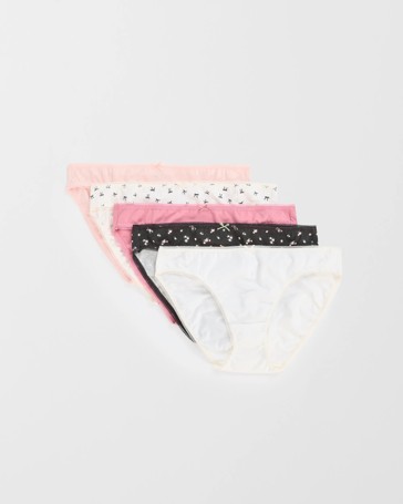 Cotton/Elastane 5 Pack Bikini Briefs