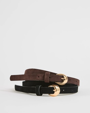 Premium Suede Leather 2 Pack Belts