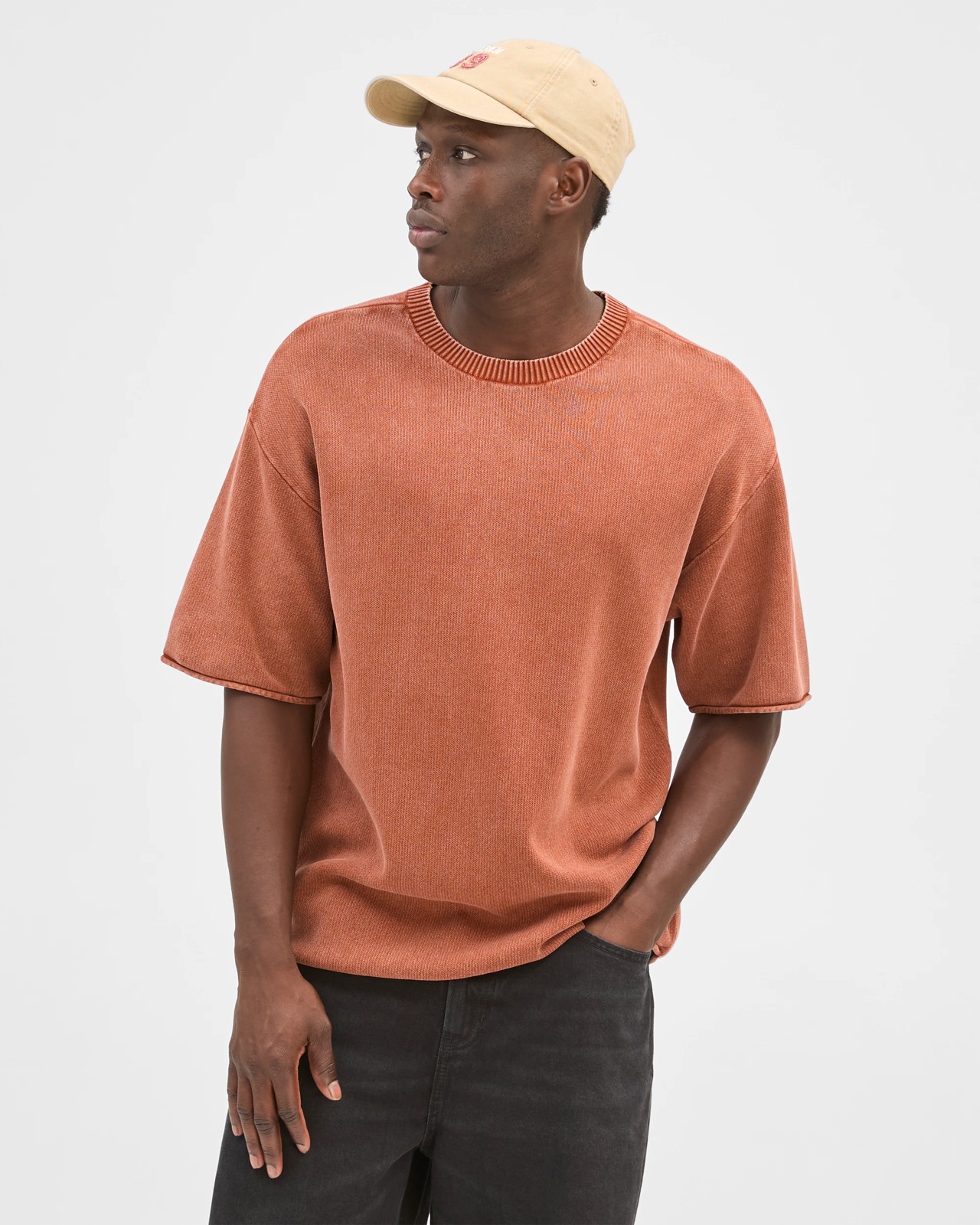 Commons Australian Cotton Fashion Knitted T-Shirt - Brunette 4 of 6