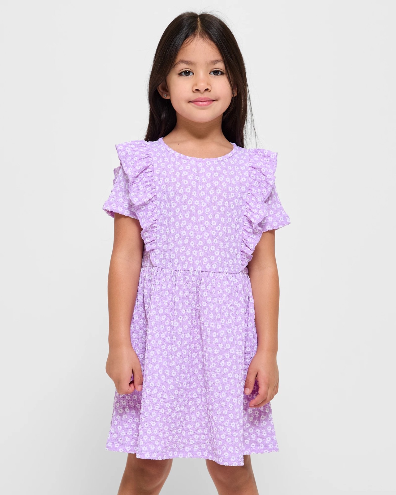 Textured Jersey Dress Purple Floral Target Australia