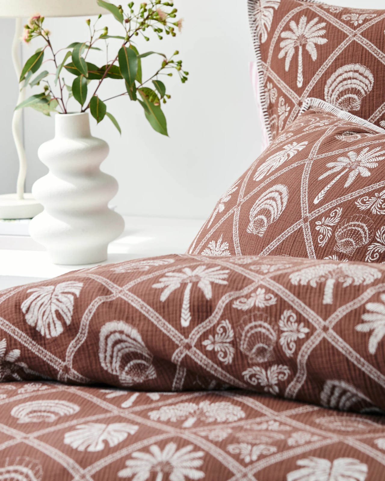 Alexandra Jacquard Palm Cotton Quilt Cover Set 6 of 6