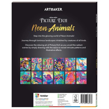 Art Maker Picture Etch Neon Animals - Book