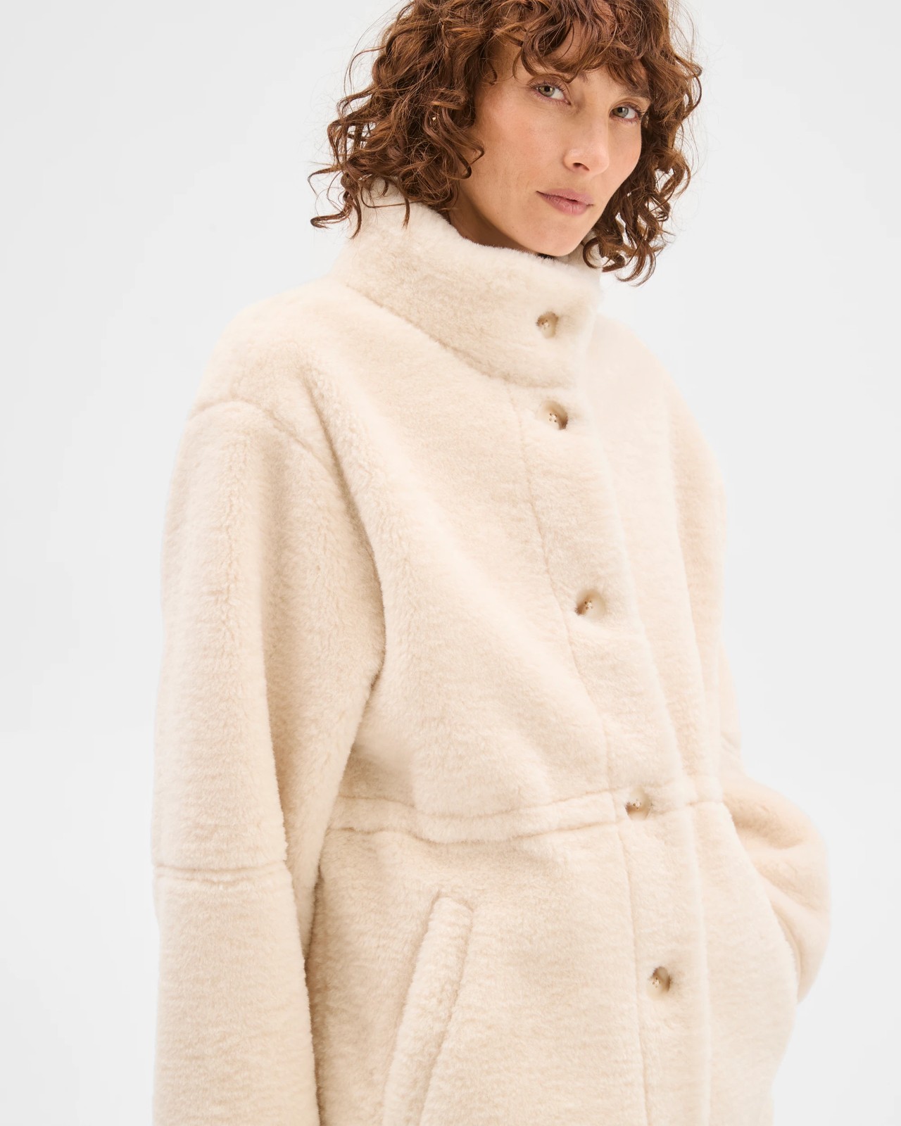 Long Sleeve Shearling Coat 5 of 6