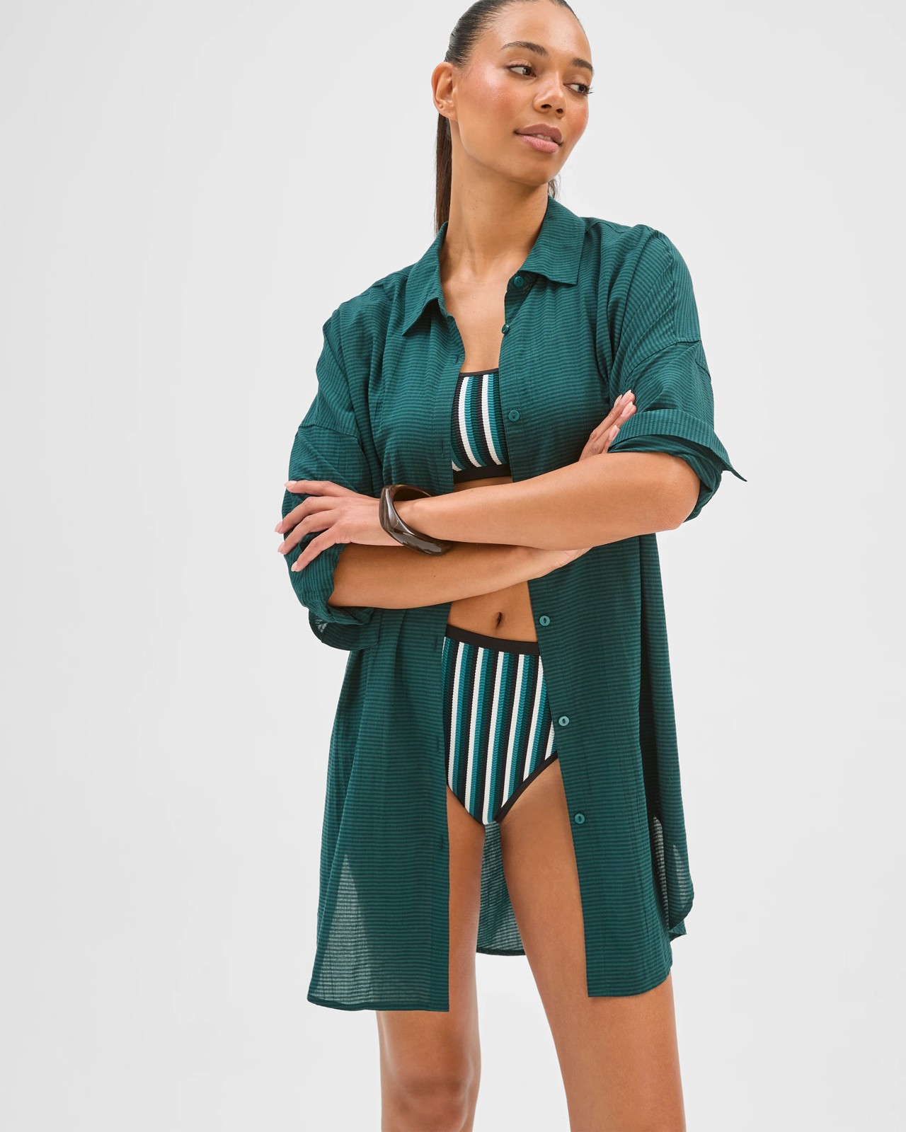Resort Swim Maxi Shirt - Deep Forest 4 of 5