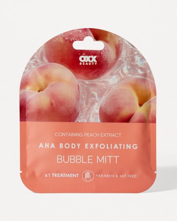 OXX Beauty AHA Body Exfoliating Bubble Mitt - Peach