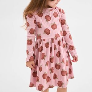 Australian Cotton Blend Long Sleeve Rib Core Dress
