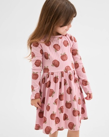 Australian Cotton Blend Long Sleeve Rib Core Dress