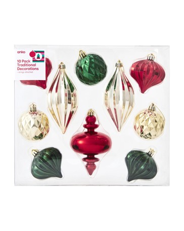 Anko 10 Pack Traditional Decorations