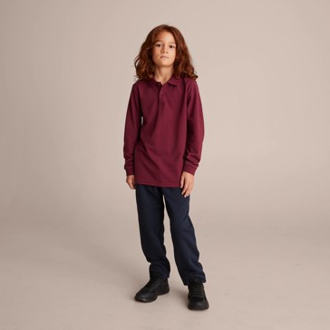 School Polo Long Sleeve Top