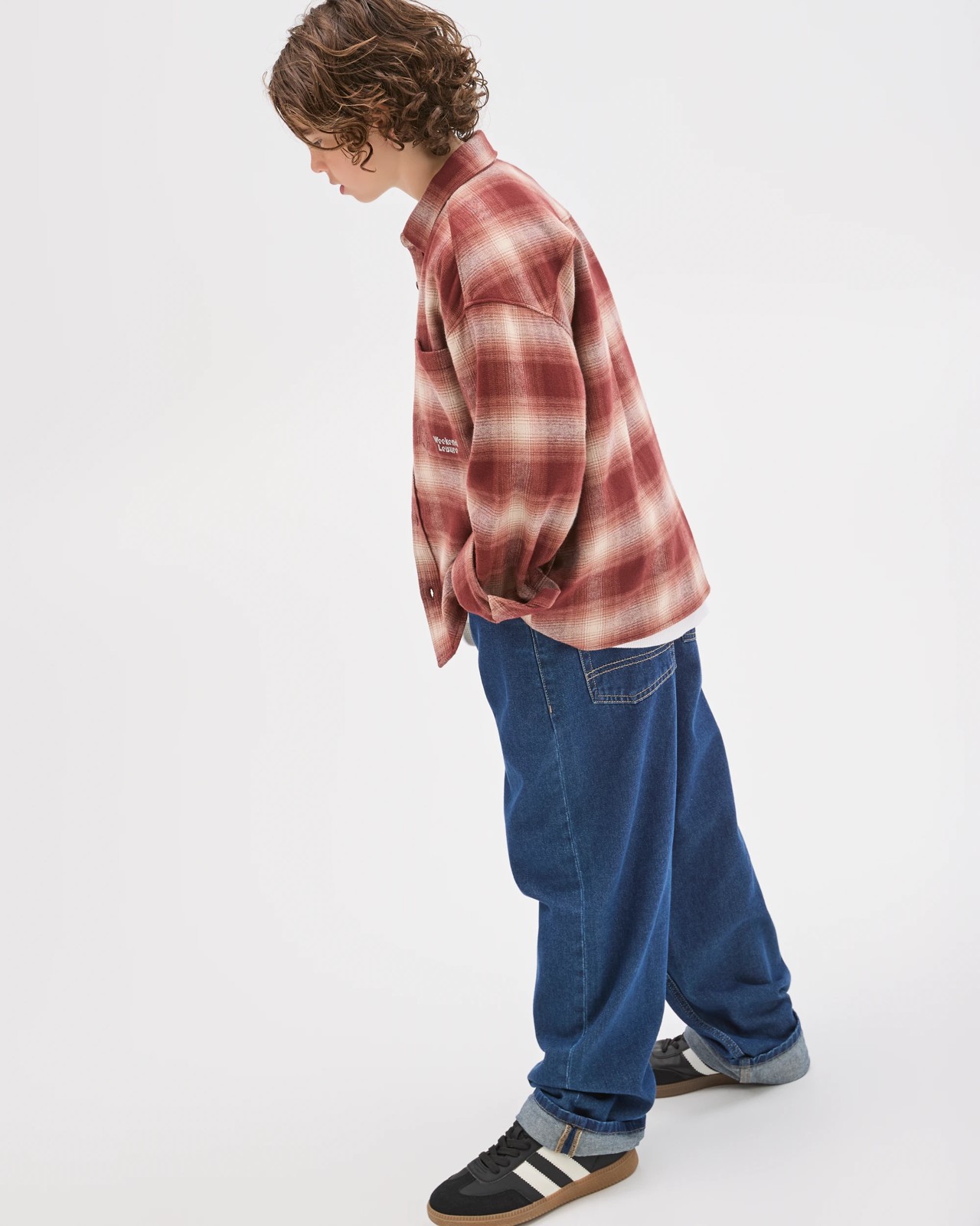 Australian Cotton Long Sleeve Check Shirt - Burgundy 5 of 5