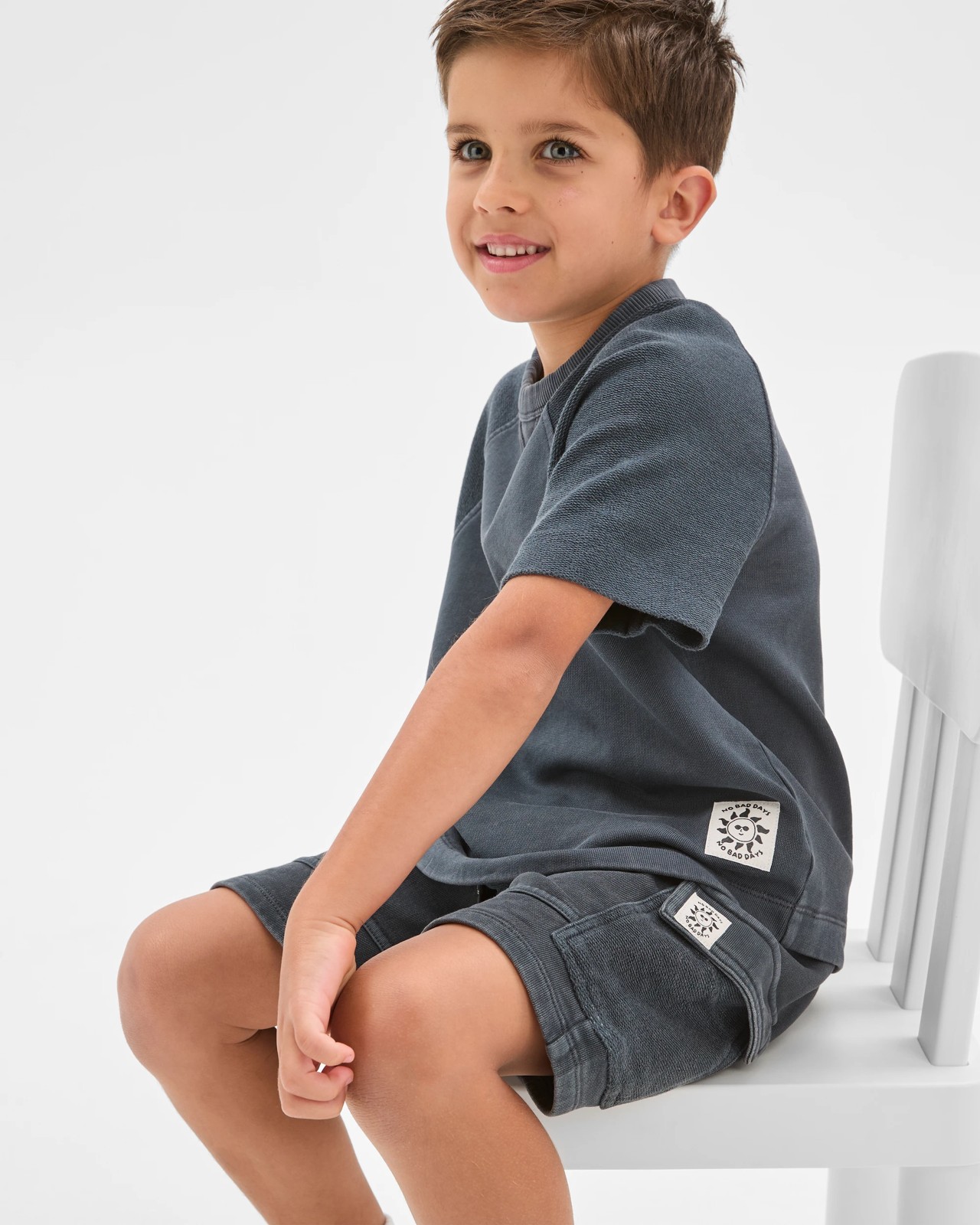 Australian Cotton Washed Shorts - Phantom 2 of 6