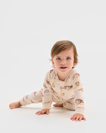 Disney Winnie The Pooh Organic Cotton Baby Rib Footless Coverall