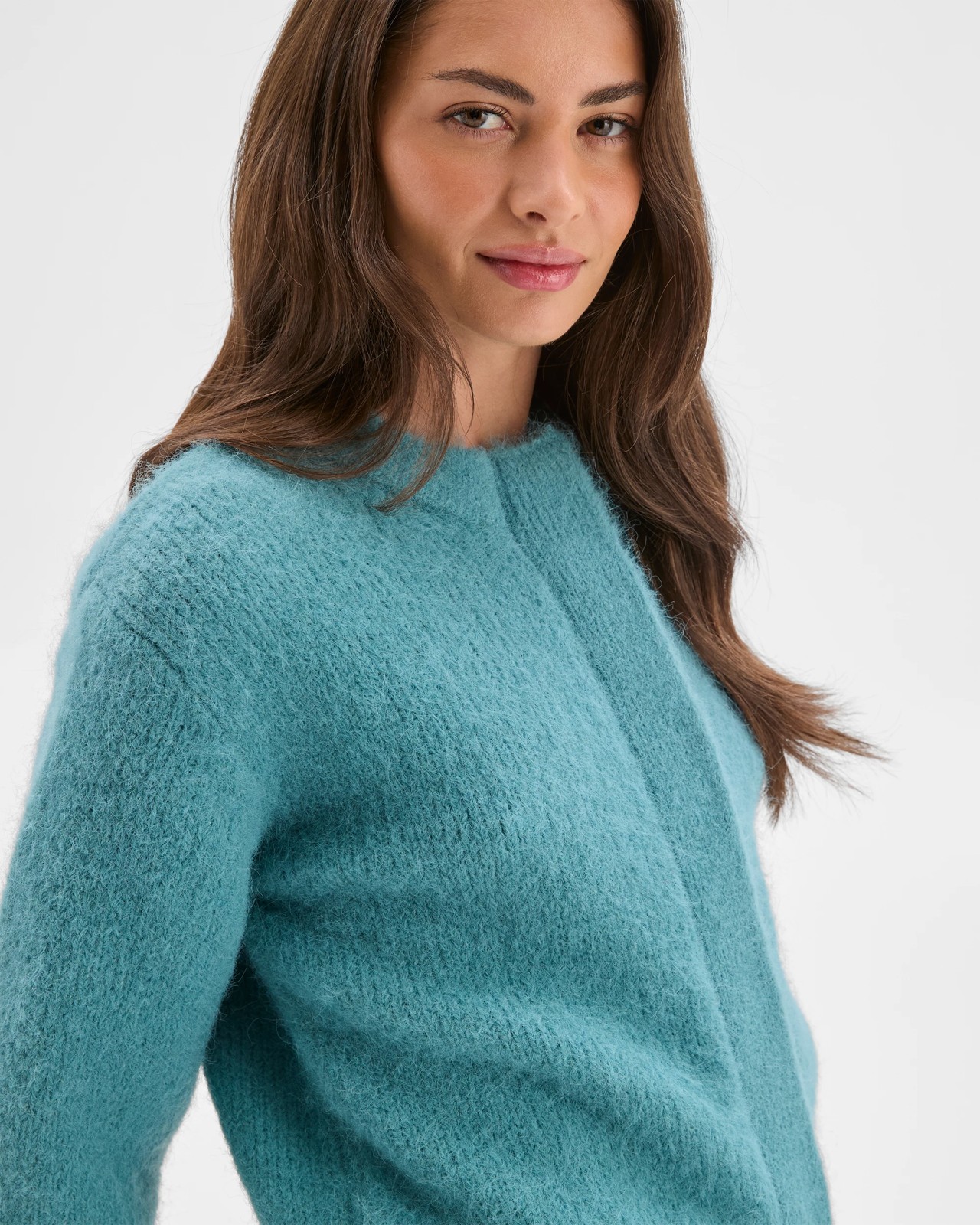 Petites Plush Knit Cardigan - Arctic Blue 4 of 5