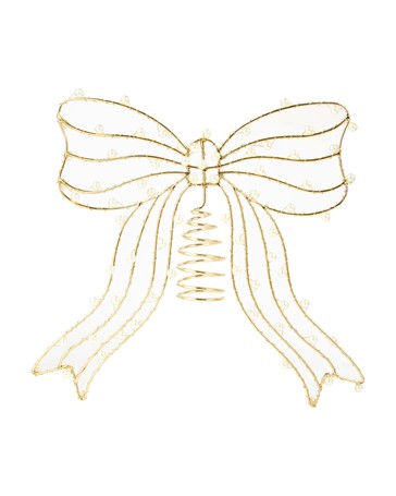 Anko Gold Look and Faux Pearl Bow Tree Topper