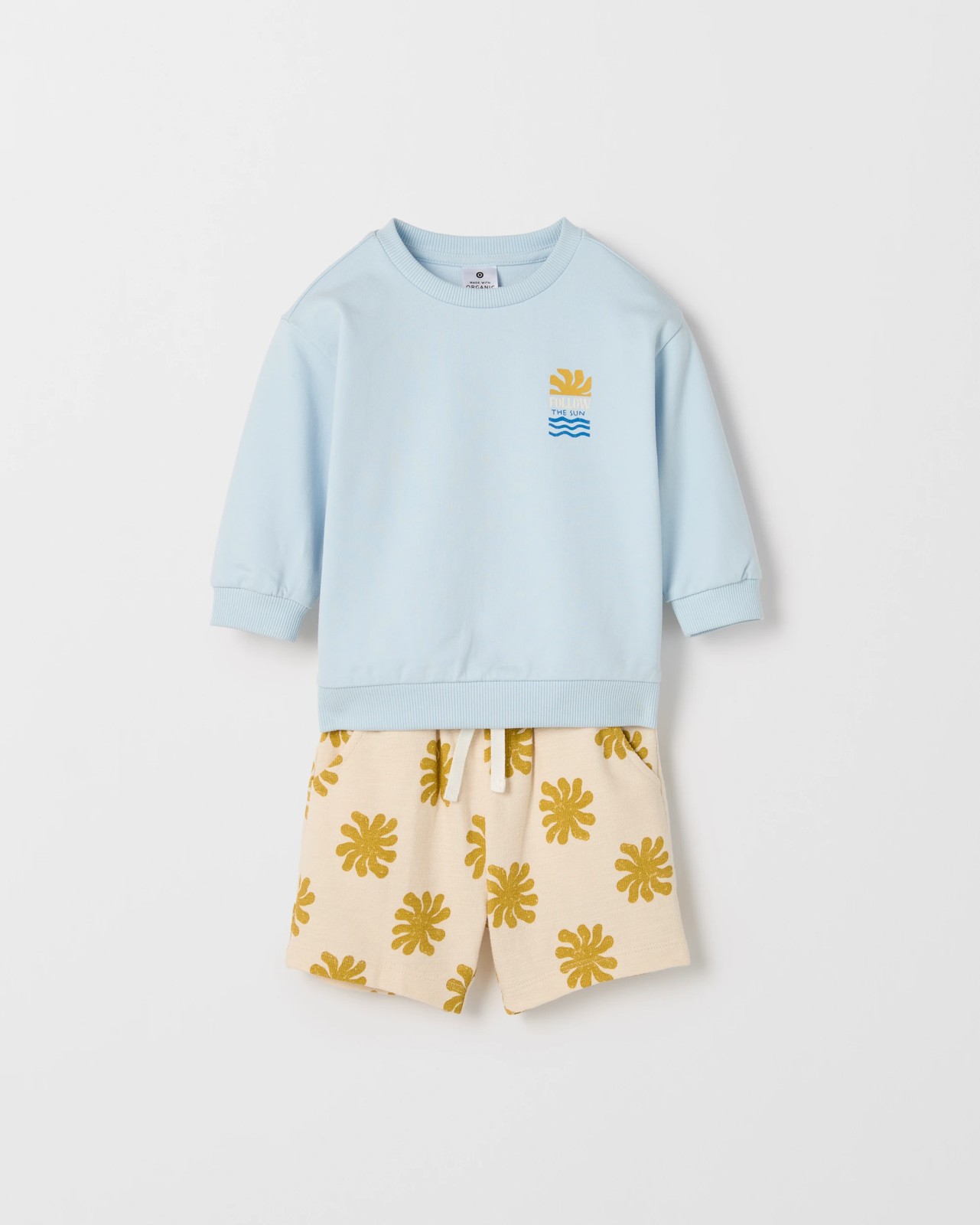 Baby Organic Cotton Jumper and Shorts Set - Blue 4 of 6