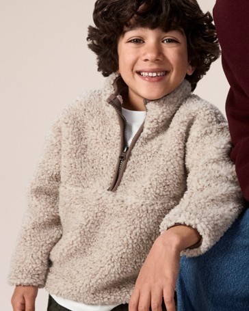 Qtr Zip Teddy Fleece Jumper