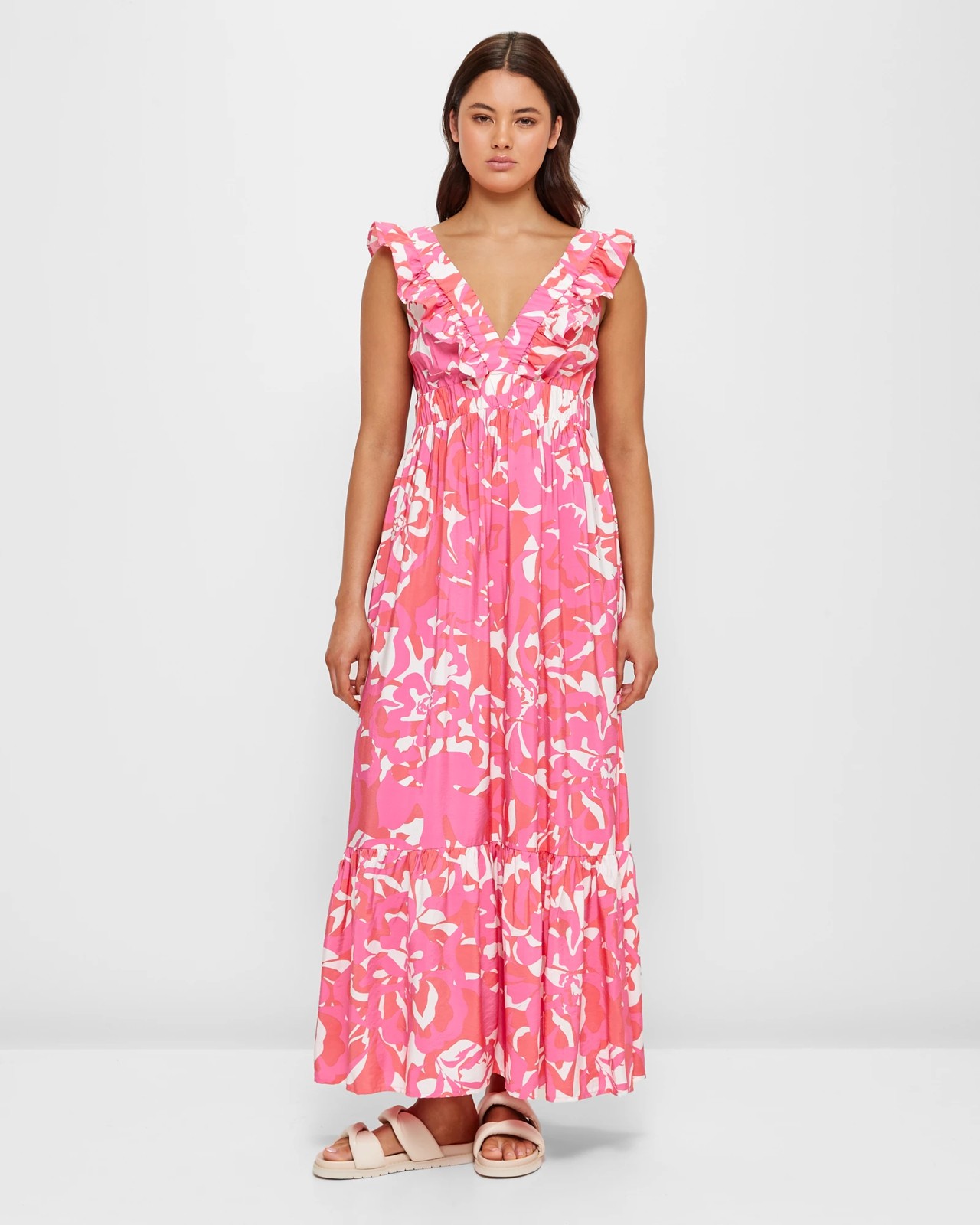 Frill V Neck Maxi Dress Lily Loves Target Australia