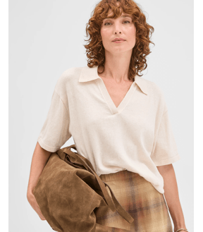 Australian Cotton Blend Knit Polo Top