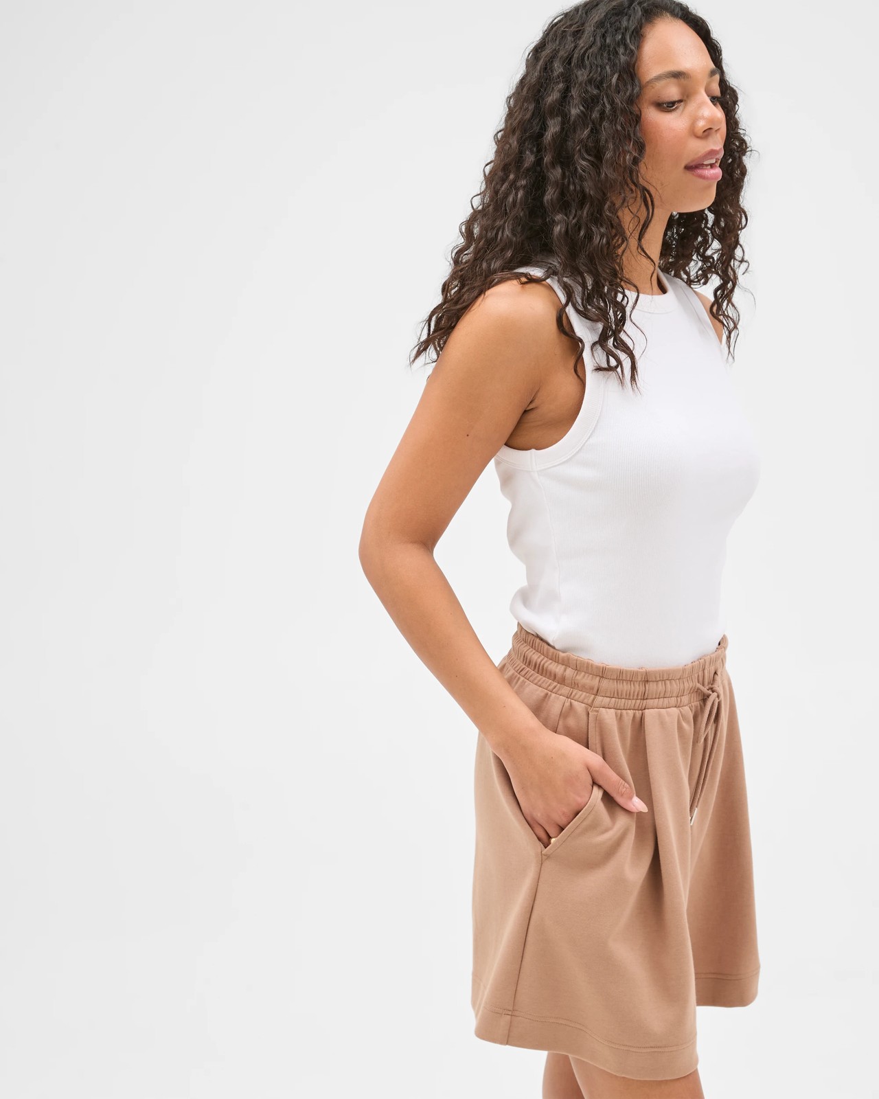 Australian Cotton Blend Relaxed Drape Shorts - Amphora 3 of 6