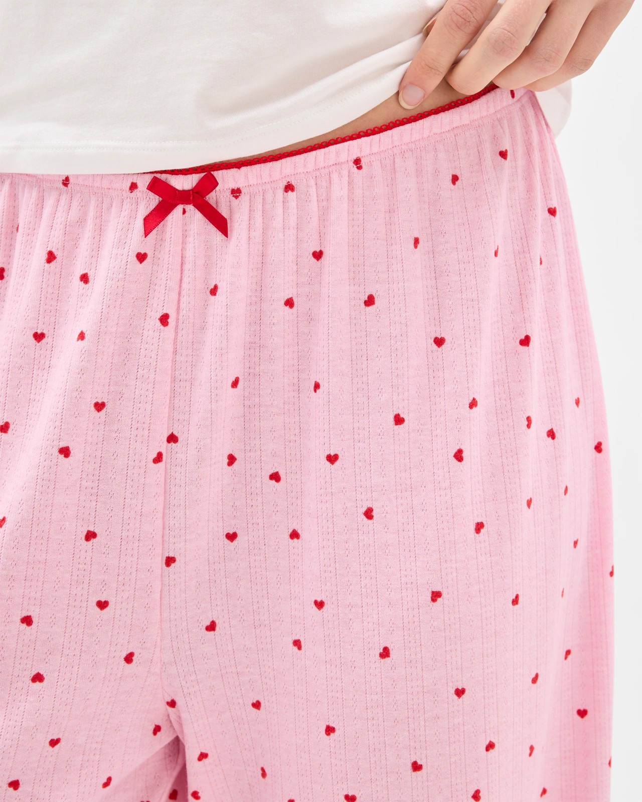 Lily Loves Pointelle Sleep Pants - Pink Heart 4 of 6