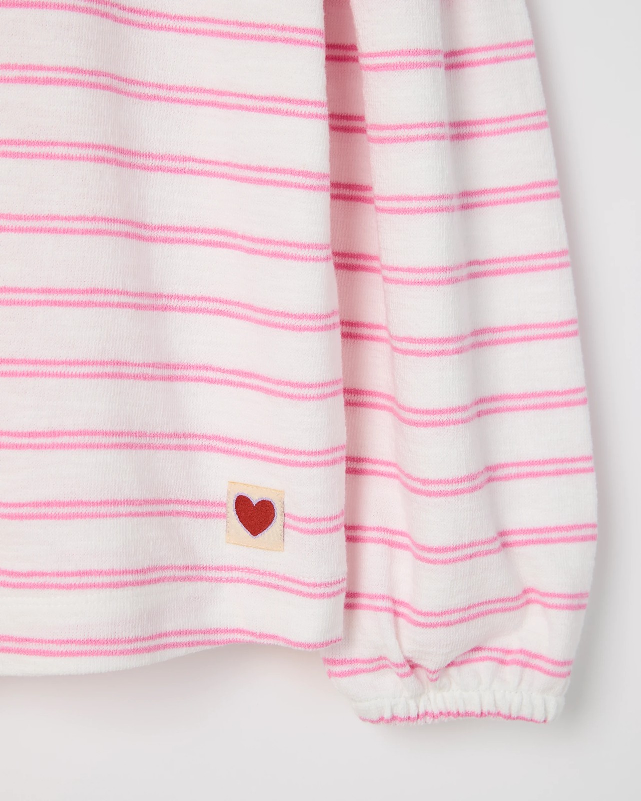 Australian Cotton Long Balloon Sleeve Striped T-Shirt - Pink 2 of 2