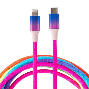 USB-C to Lightning Rainbow Cable, 2m - Anko