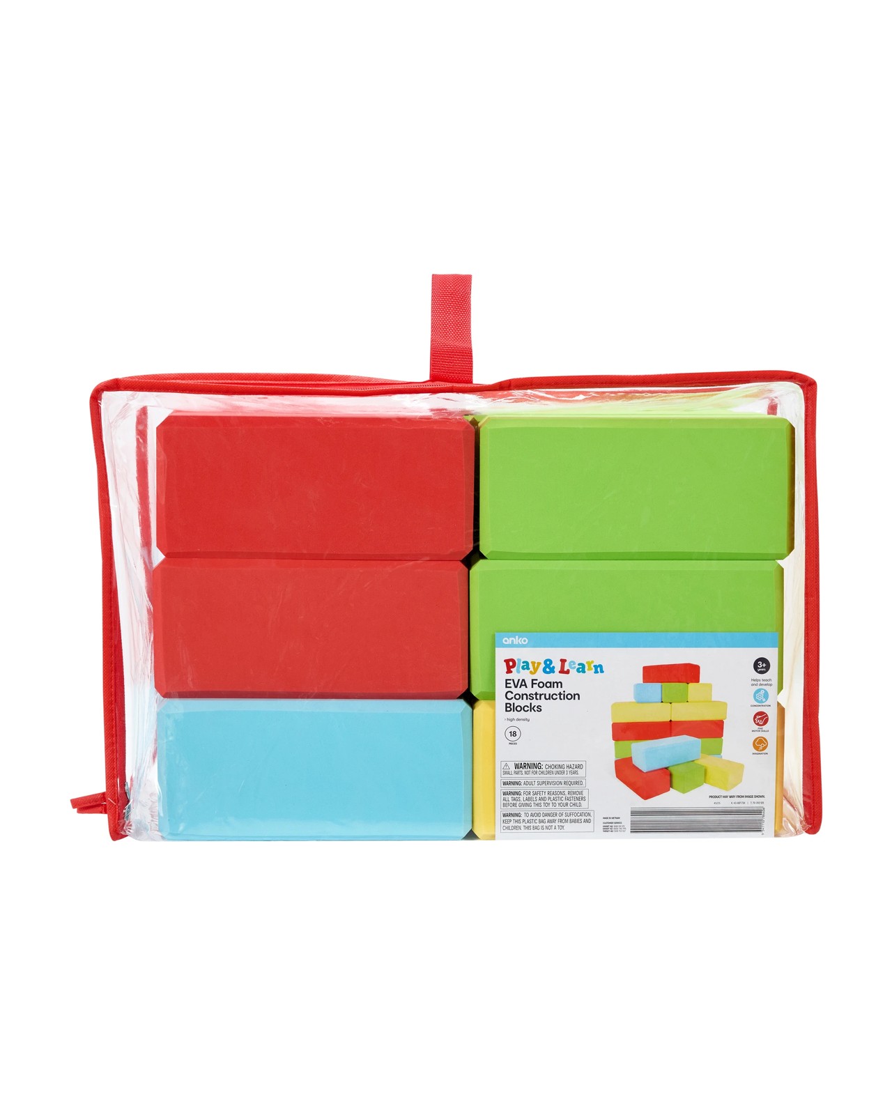 Anko 18 Piece Play & Learn: EVA Foam Construction Blocks 6 of 6