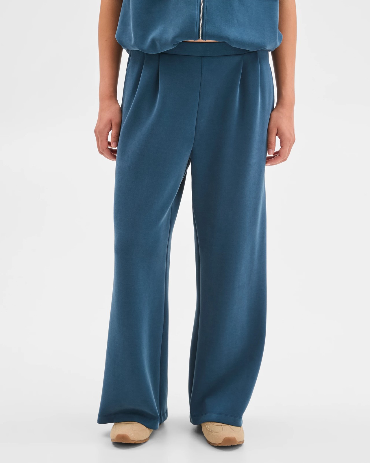 Suede Touch Pull On Pants - Dark Teal 4 of 5