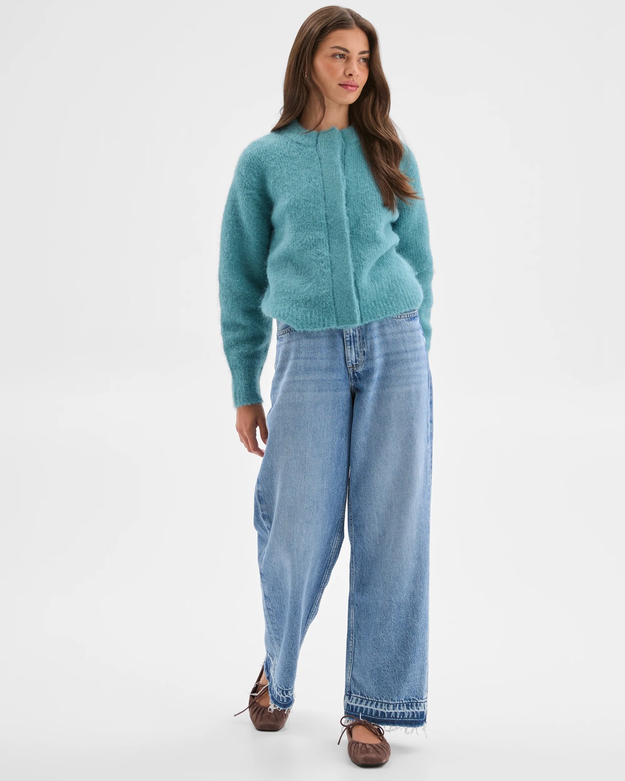 Petites Plush Knit Cardigan - Arctic Blue 3 of 5