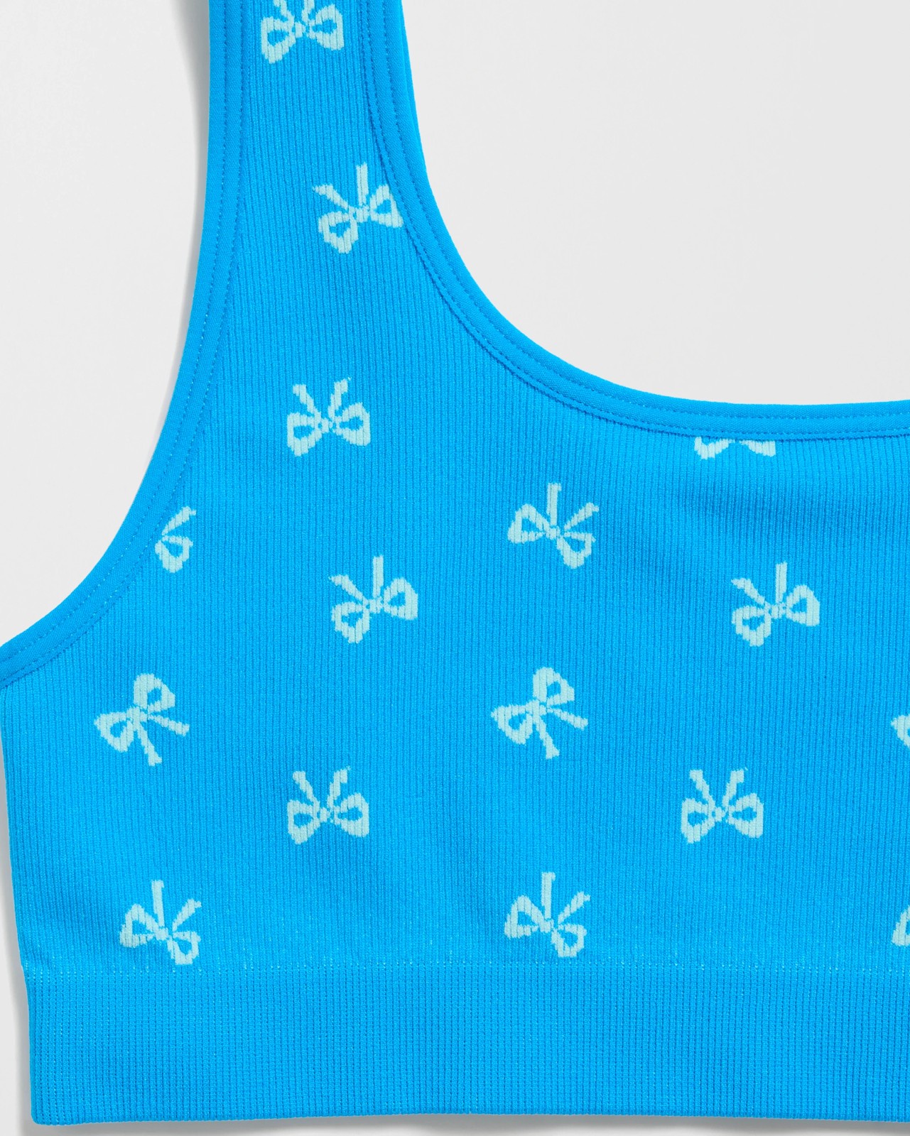Maxx Older Girls Seamfree Crop Top & Shorties Set - Blue Bow 2 of 3