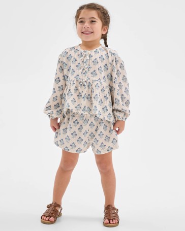 Woven Top and Shorts 2 Piece Set