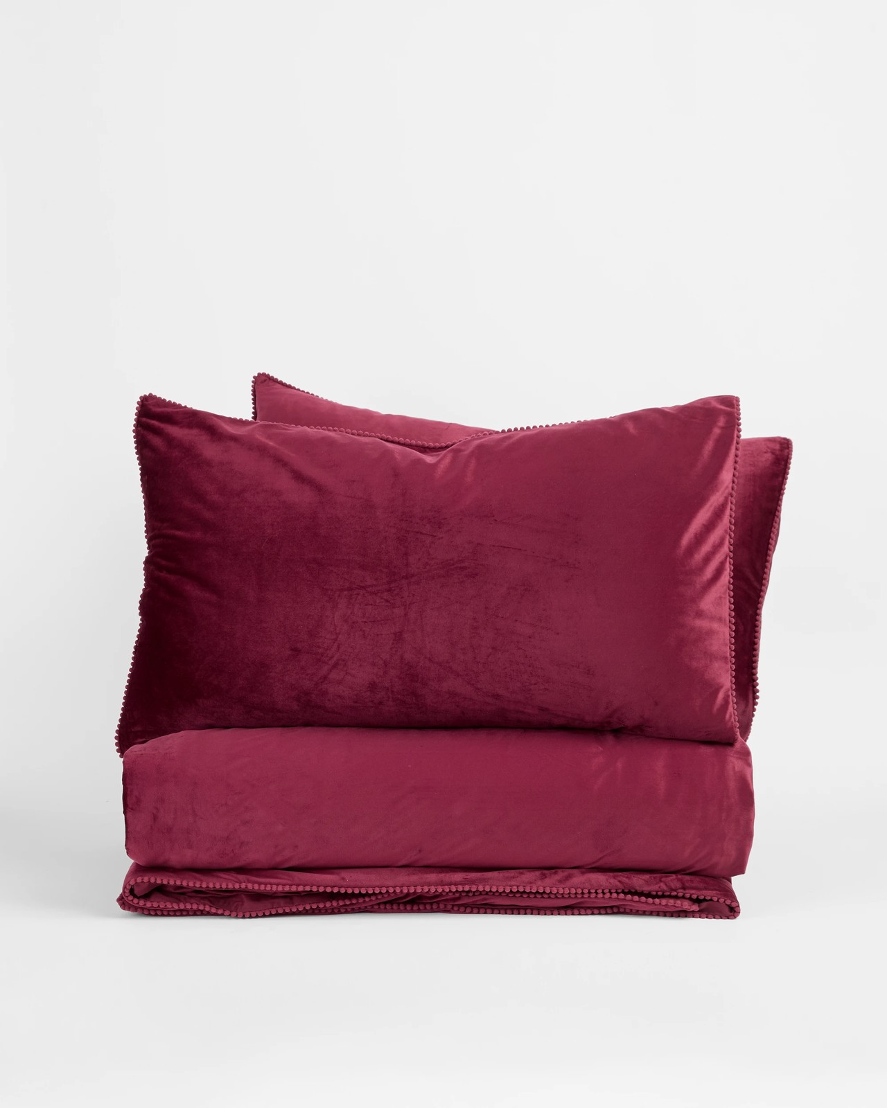 Lacy Velvet Quilt Cover Set - Merlot 6 of 6
