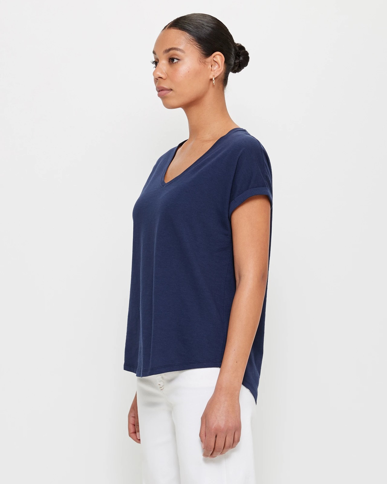 Australian Cotton Slub Slouchy V-Neck T-Shirt | Target Australia