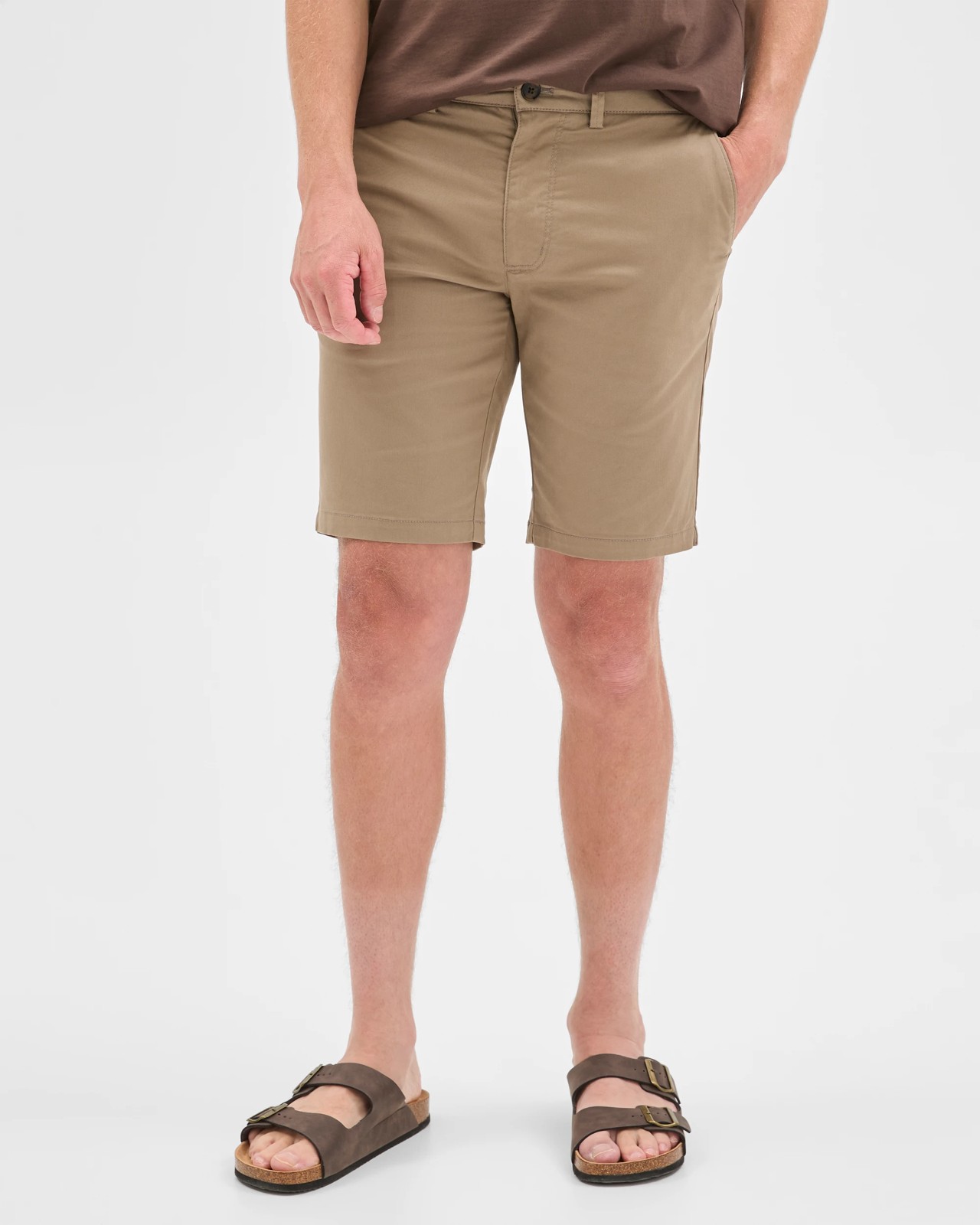 Australian Cotton Slim Chino Shorts - Walnut 4 of 5