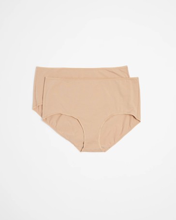 Plus Size 2 Pack Everyday Cotton Full Briefs with Aloe